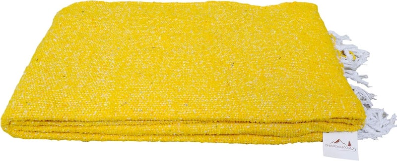 Open Road Goods Solid Color Mexican Yoga Blanket – Large Handwoven Throw for Yoga, Beach, Camping or Home – Soft and Durable Cotton Blend - Image 1